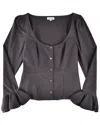 My Mum Made It Bellcuff Blouse In Gray