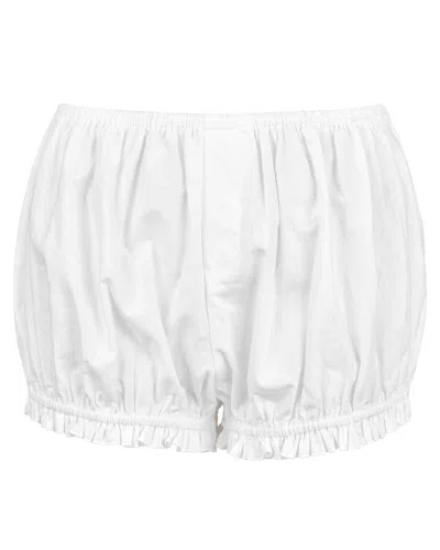 My Mum Made It Bloomer Shorts In White Cotton