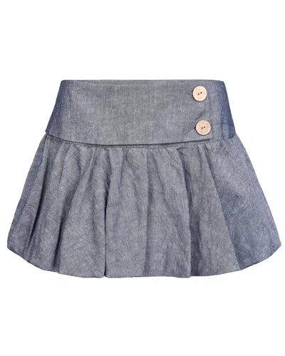My Mum Made It Bubble Hem Mini Skirt In Denim Blue
