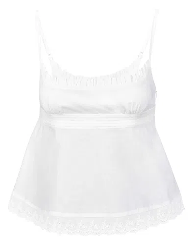 My Mum Made It Cotton Lace Camisole In White