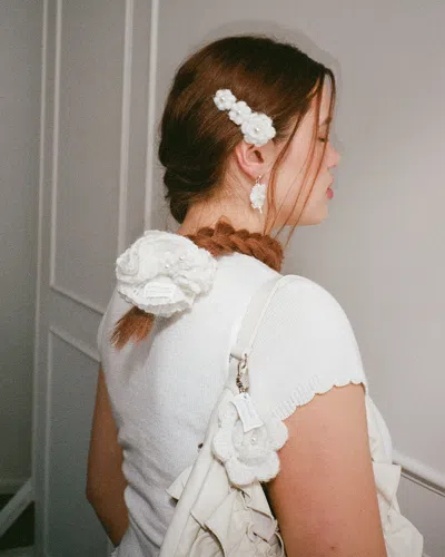 My Mum Made It Crochet Pearl Flower Hair Pin