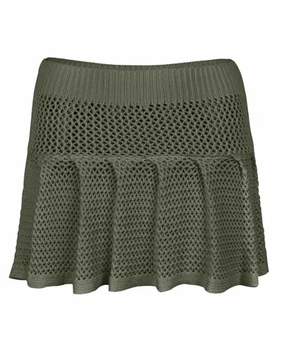 My Mum Made It Crochet Pleat Mini Skirt In Moss