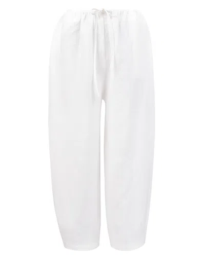 My Mum Made It Drawstring Arch Pant In White