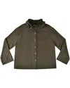 My Mum Made It Mini Flannel Ruffle Blouse In Green