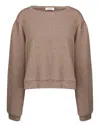 My Mum Made It Fleece Logo Crewneck In Oak Stripe
