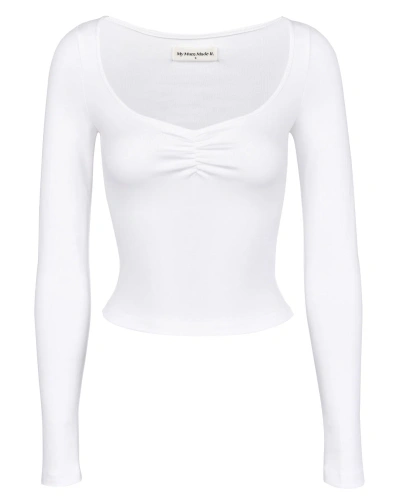 My Mum Made It Gather Long Sleeve Tee In White