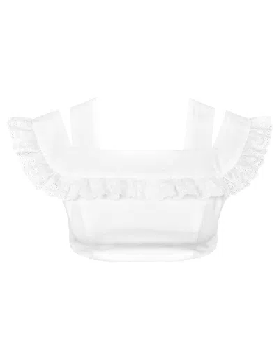 My Mum Made It Lace Cut Crop In White