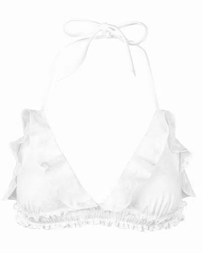 My Mum Made It Lace Frill Swim Top In White