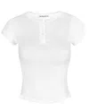 My Mum Made It Lace Knit Button Top In White