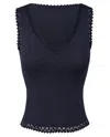 My Mum Made It Lace Knit Tank In Navy