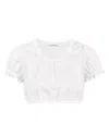 My Mum Made It Lace Puff Sleeve Crop