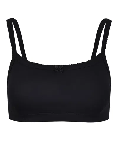 My Mum Made It Lace Tank Crop In Obsidian