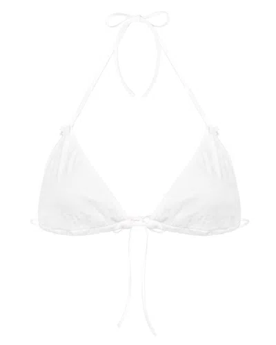 My Mum Made It Lace Tie Bikini Top In White