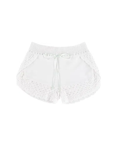 My Mum Made It Laceweave Dolphin Shorts In White