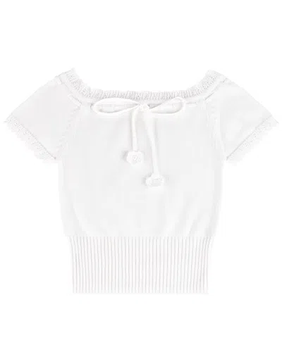 My Mum Made It Laceweave Off-shoulder Top In White