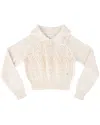 My Mum Made It Mini Buttoned Lace Knit Pullover In Neutral