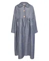 My Mum Made It Nina Linen Trench Coat In Denim Blue
