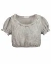 My Mum Made It Pleat Puff Sleeve Crop
