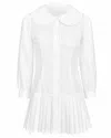 My Mum Made It Pleat Shirt Dress In White