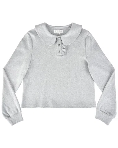 My Mum Made It Polo Long Sleeve Top In Gray