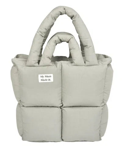 My Mum Made It Puffer Tote Bag In Moon