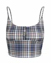 My Mum Made It Recycled Poly Button Cami In Early Tide Plaid