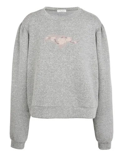 My Mum Made It Rosette Fleece Logo Crewneck In Grey