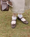 My Mum Made It Rosette Leather Mary Janes In Brown
