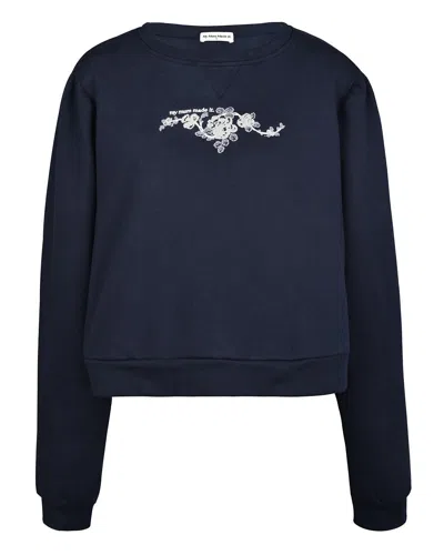 My Mum Made It Rosette Logo Crewneck In Navy