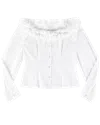 My Mum Made It Ruffle Neck Corset Blouse In White