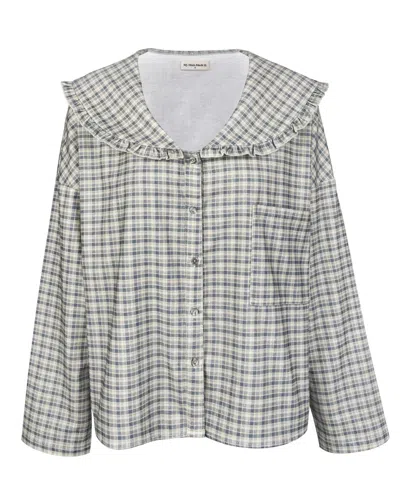 My Mum Made It Sweetie Blouse In Faded Blue Flannel