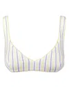 My Mum Made It Two Sided Swim Top In Pacific Stripe / Citrine