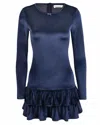 My Mum Made It Velvet Layer Dress In Deep Blue