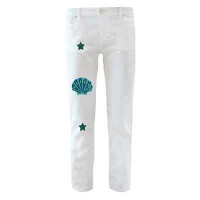 My Pair Of Jeans White / Green Emerald Boyfriend