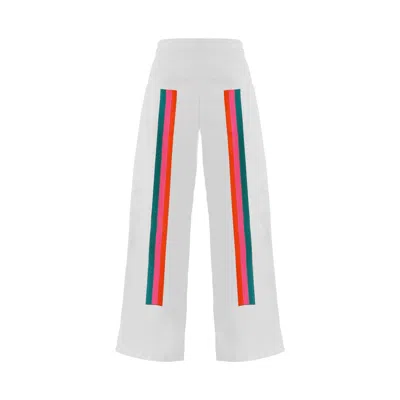 My Pair Of Jeans White Sunset Embroidered Wide-legs