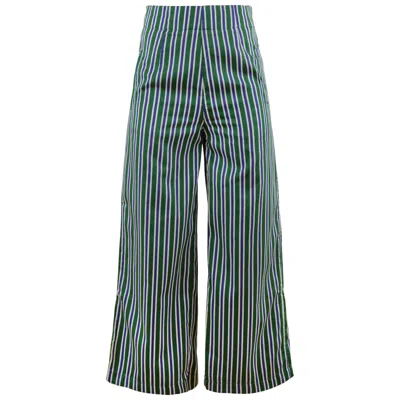 My Pair Of Jeans Women's White / Blue / Green Rajasthan Wide-legs In White/blue/green