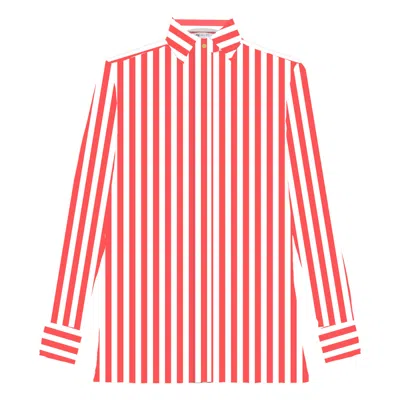 My Pair Of Jeans Women's White / Red Bars Shirt In White/red