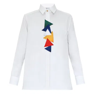 My Pair Of Jeans Women's White Triangles Shirt