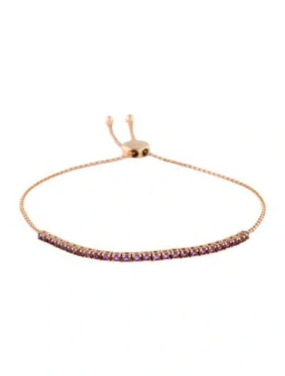 Pre-owned My Story 14k Amethyst The Pixie Link Bracelet, 8.5" In Multi