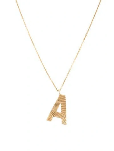 Pre-owned My Story 14k Initial 'a' Pendant Necklace, 18" In Multicolor