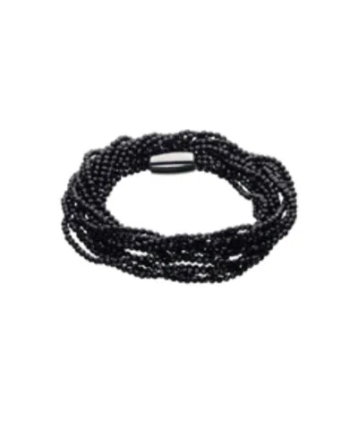My Story Faceted Triple Wrap Bracelet In Black Onyx