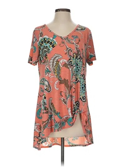 Pre-owned My Story Short Sleeve Blouse In Orange
