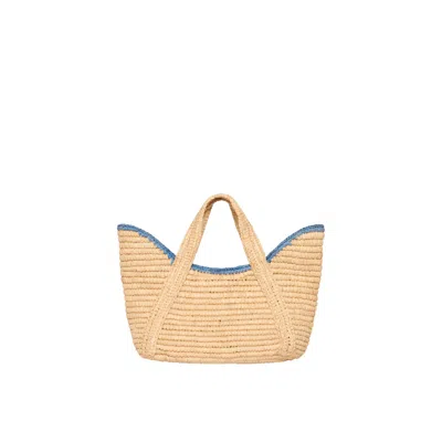 My Style Bags Women's Neutrals Hand Bag Mery In Straw In Blue
