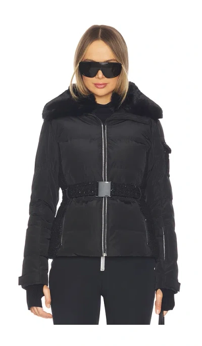 My Sunday Ski Soiree Tweed Ski Jacket In Black
