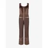 My Sunday Ski Womens Chocolate Quilted Velvet Ski Overall In Brown