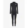 My Sunday Ski Womens Black Racer Stripe Base Ski Top And Legging Layer Set In Black