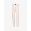 My Sunday Ski Womens  Slalom Houndstooth-print Straight-leg High-rise Stretch-woven Ski Trousers In Nude Houndstooth