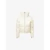 My Sunday Ski Womens Snow Sparkle White Cropped Bomber Ski Jacket In Neutral
