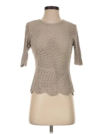 Pre-owned My Tribe Short Sleeve Top Tan Square Neckline Tops