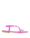 My Twin Twinset Woman Sandals Fuchsia Size 10 Textile Fibers In Pink